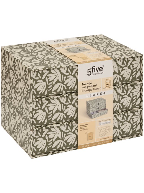 Tour rangement 3 tiroirs motif fleuri FLOREA - Kiabi