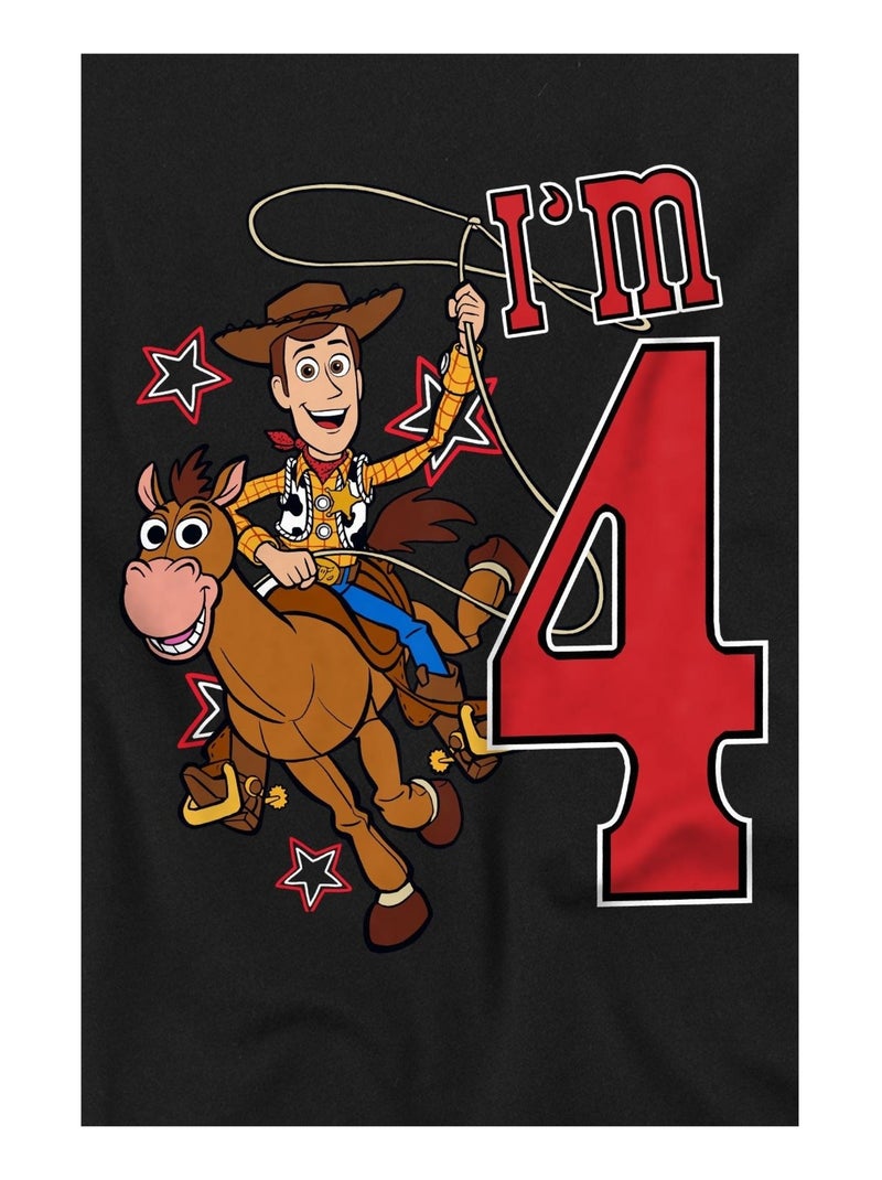 Toy Story - T-shirt 4ème anniversaire motif Woody Noir - Kiabi