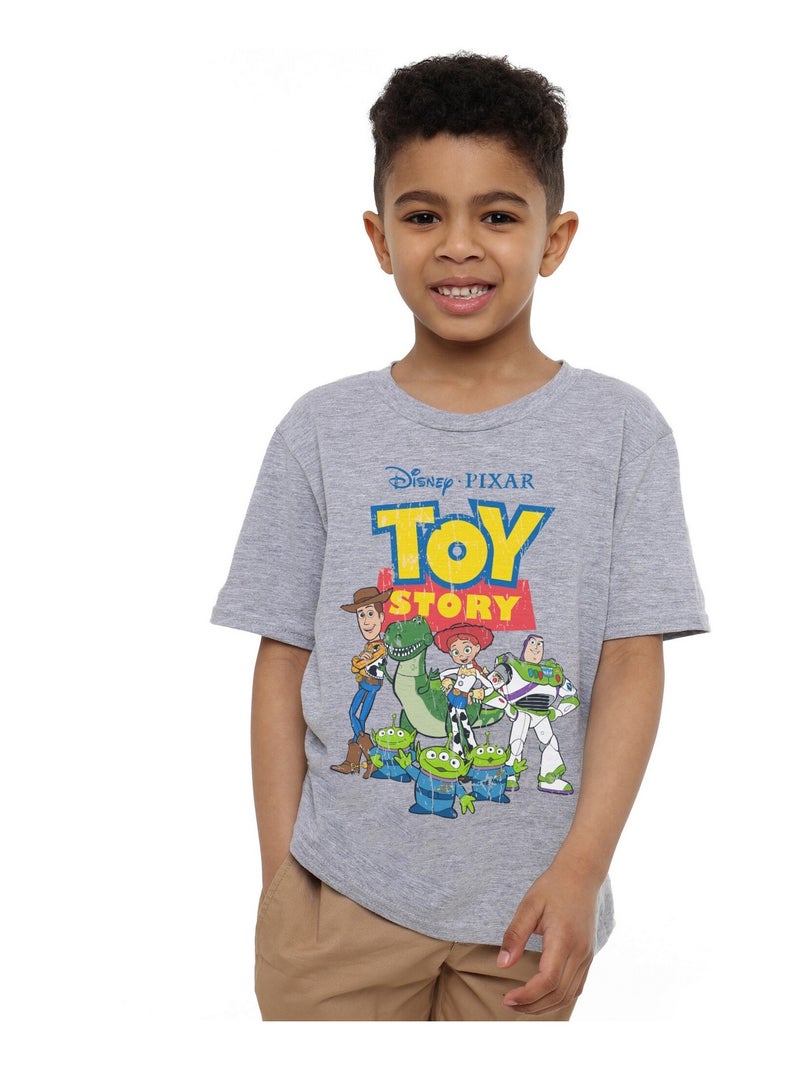 Toy Story - T-shirt motif groupe (Aliens, Buzz l'Éclair, Jessie, Rex, Woody) Gris chiné - Kiabi