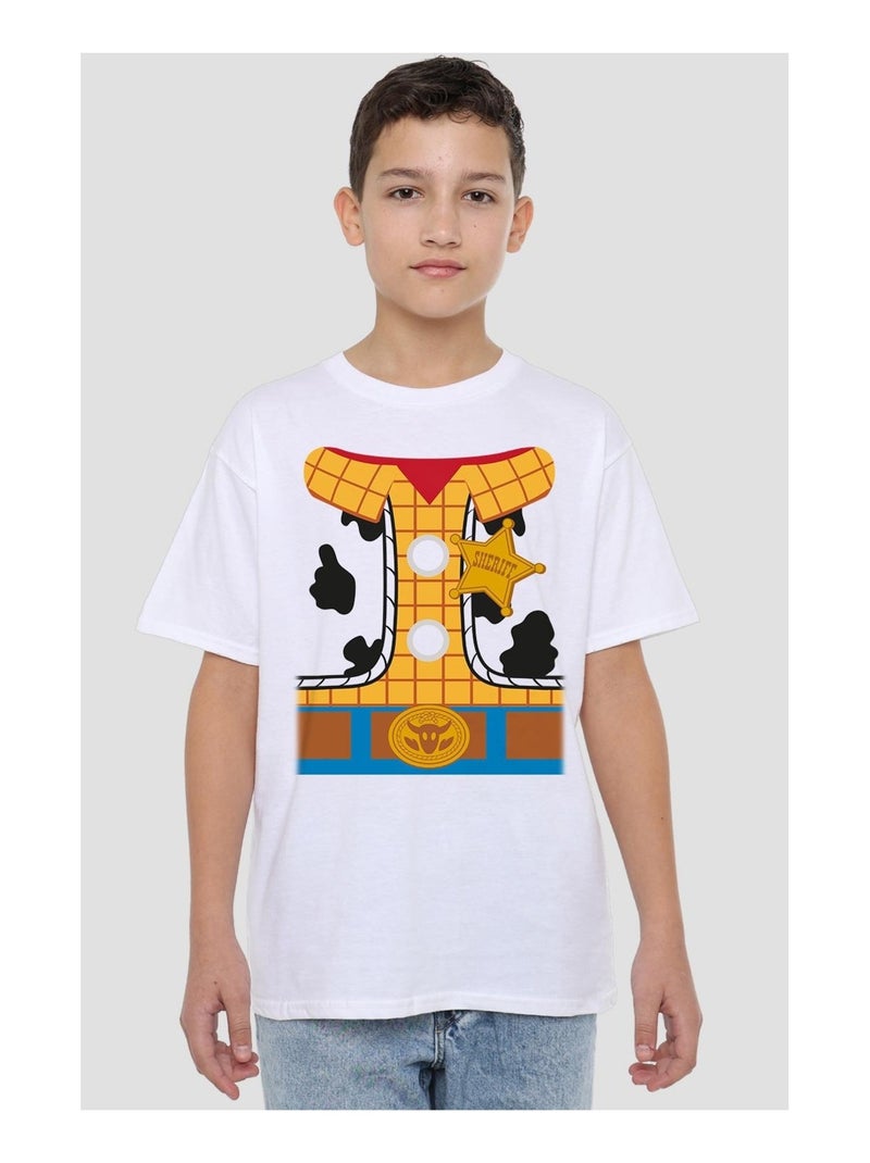 Toy Story - T-shirt motif Woody style costume Blanc - Kiabi