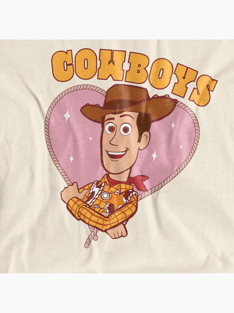 Toy Story - T-shirt motif/style Cœur COWBOYS (Woody) Beige - Kiabi