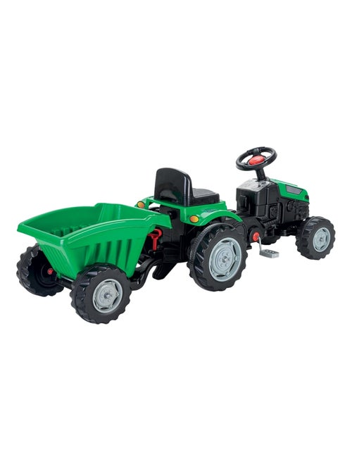 Tracteur à Pédales 143 cm avec Remorque vert - Kiabi