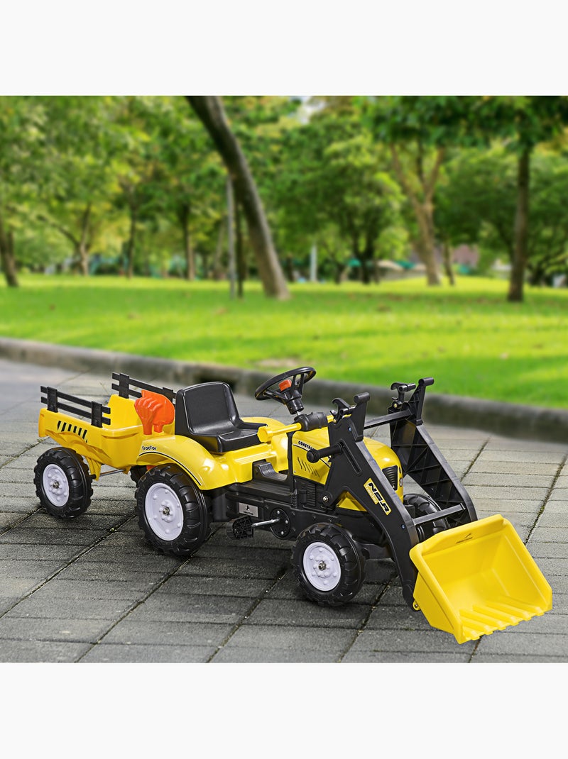 Tracteur à pédales avec remorque et accessoires Jaune - Kiabi
