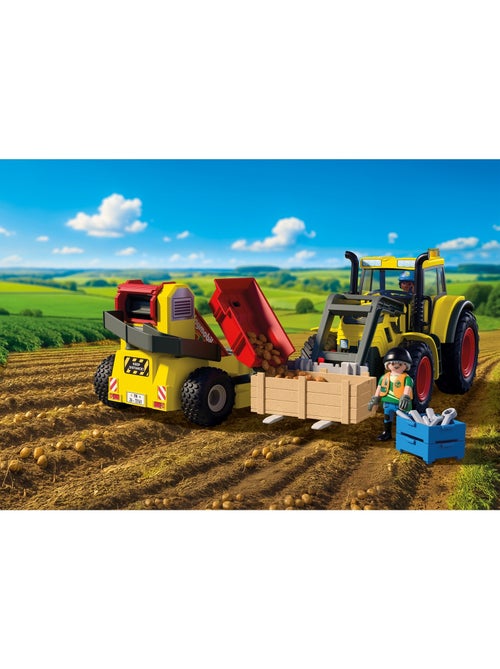 Tracteur avec récolteur de pommes de terre - Kiabi Tracteur avec récolteur de pommes de terre - Kiabi