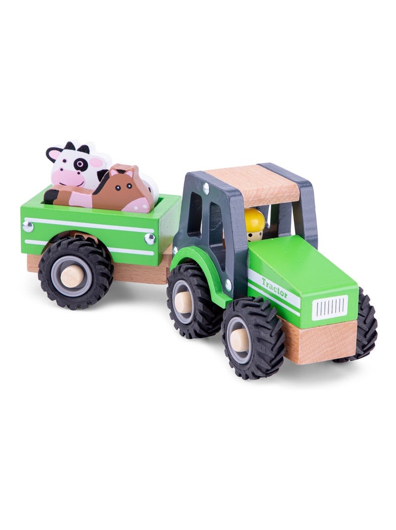 Tracteur avec remorque et animaux Vert - Kiabi