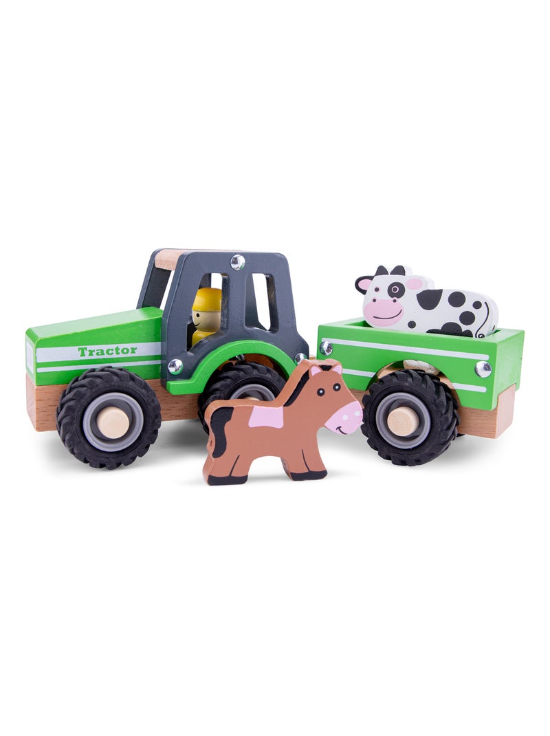 Tracteur avec remorque et animaux Vert - Kiabi