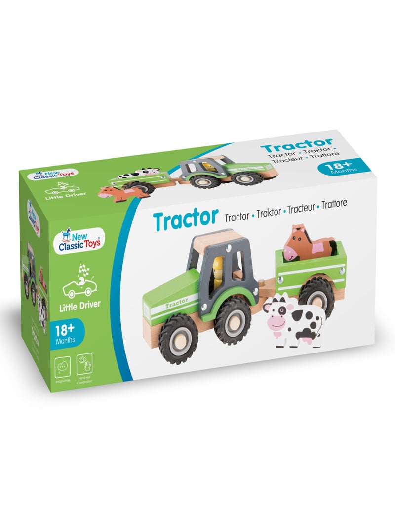 Tracteur avec remorque et animaux Vert - Kiabi