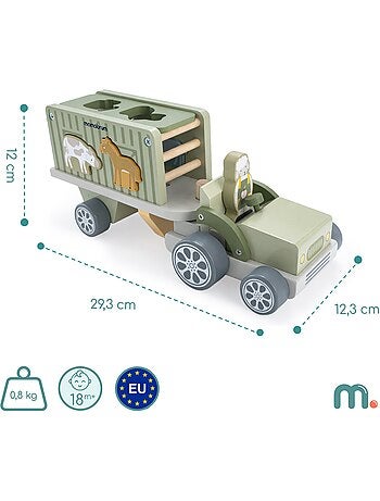Tracteur bois remorque animaux trieur formes ferme enfant mamabrum
