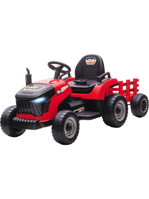 Tracteur électrique enfant avec remorque amovible et télécommande nombreux effets - Kiabi