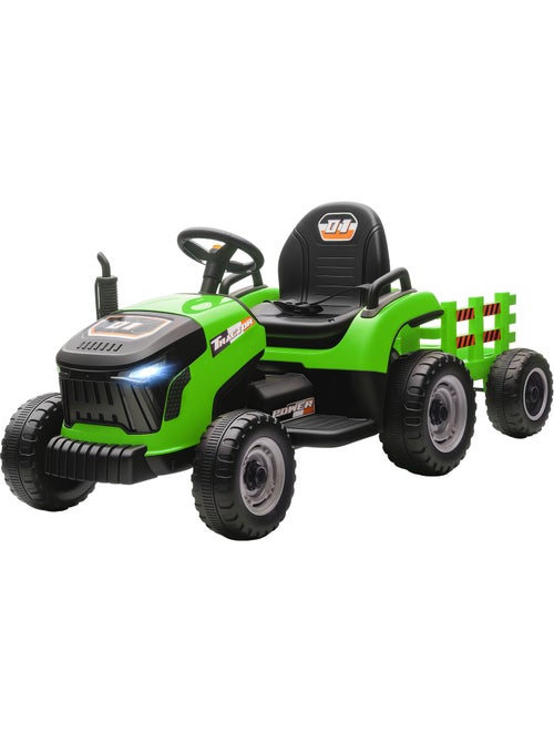 Tracteur électrique enfant avec remorque amovible et télécommande nombreux effets - Kiabi