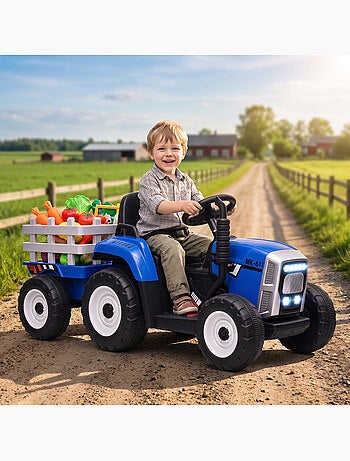 Tracteur électrique enfant avec remorque