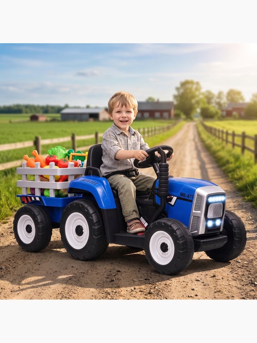Tracteur électrique enfant avec remorque - Kiabi