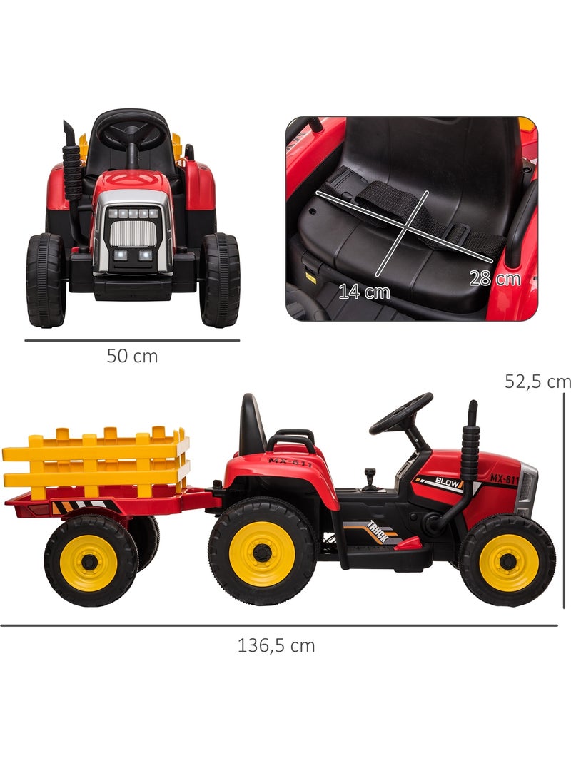 Tracteur électrique enfant avec remorque Rouge - Kiabi