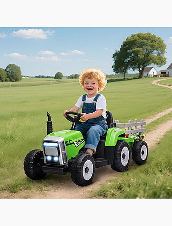 Tracteur électrique enfant avec remorque