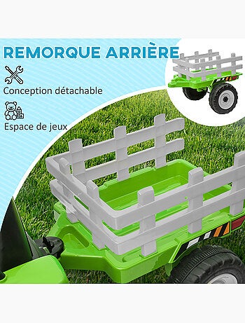 Tracteur électrique enfant avec remorque
