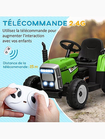 Tracteur électrique enfant avec remorque