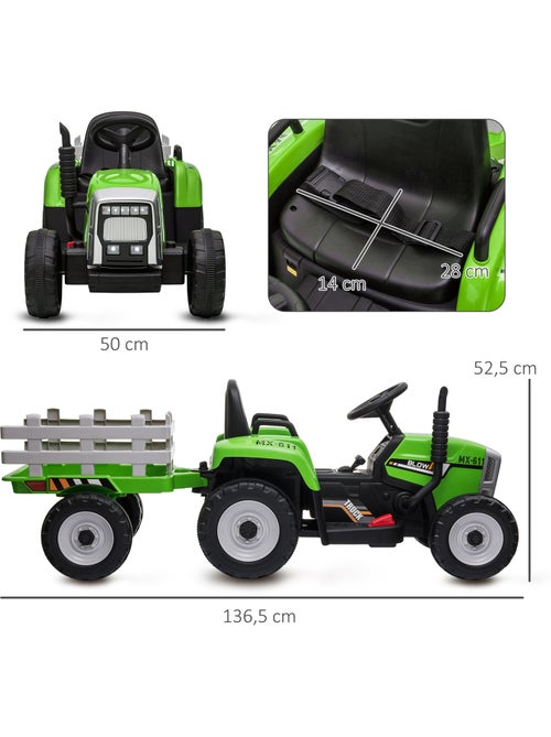 Tracteur électrique enfant avec remorque - Kiabi