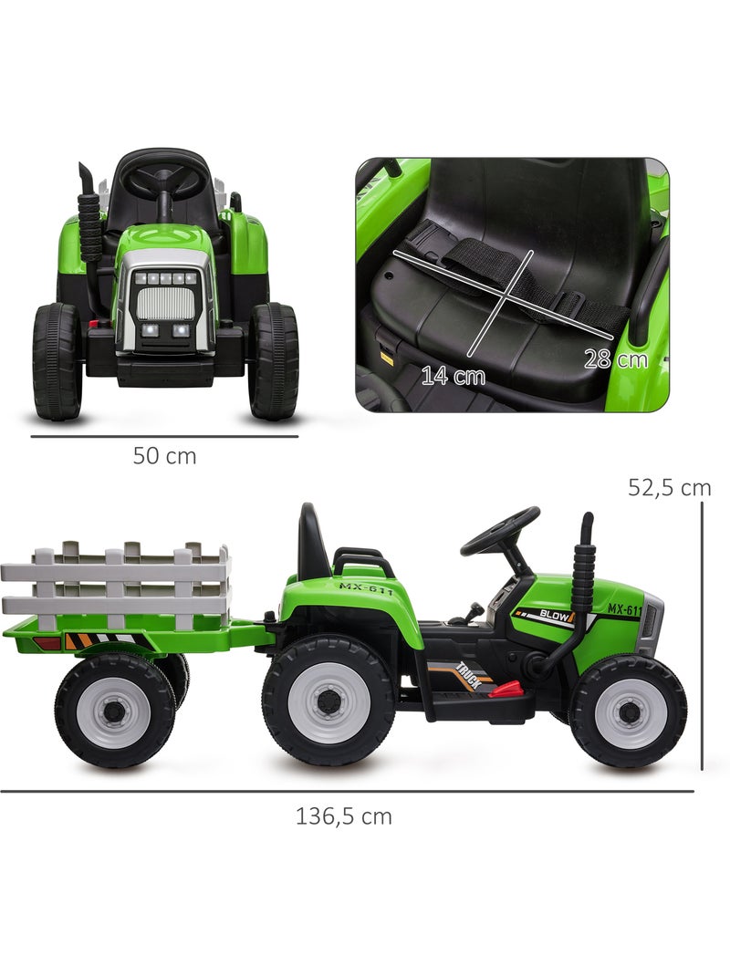 Tracteur électrique enfant avec remorque Vert - Kiabi