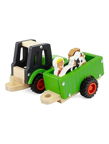 Tracteur et remorque vert
