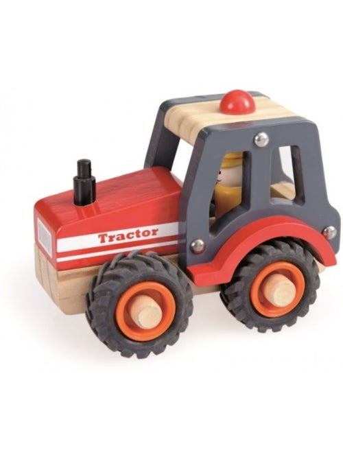 Tracteur rouge en bois - Kiabi