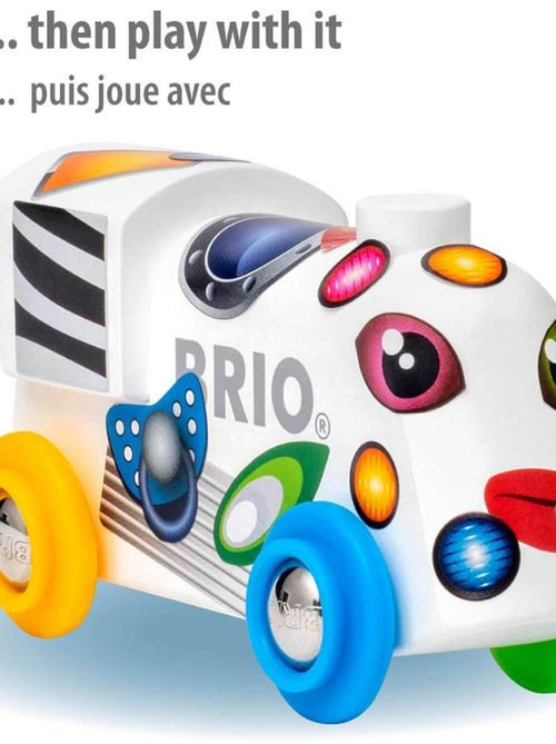 Train Brio : Locomotive en bois à décorer - Kiabi