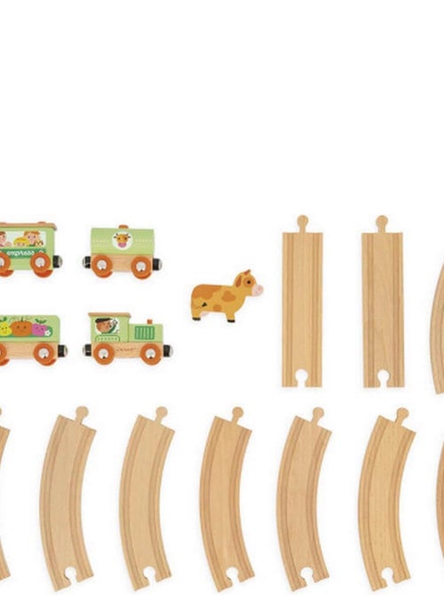 Train de la ferme avec circuit en bois - Kiabi