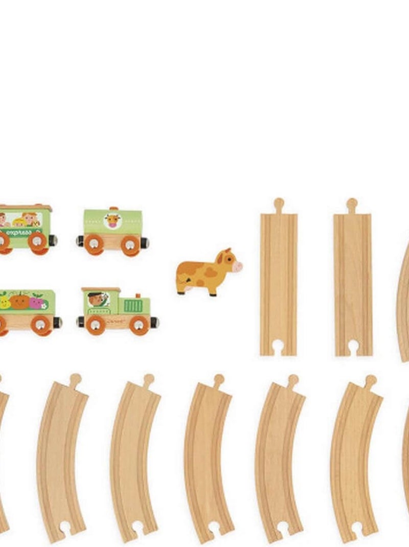 Train de la ferme avec circuit en bois N/A - Kiabi
