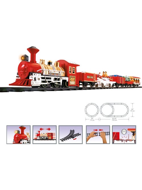Train de noël lumineux 26 pièces musical à mouvement 1 led - Kiabi