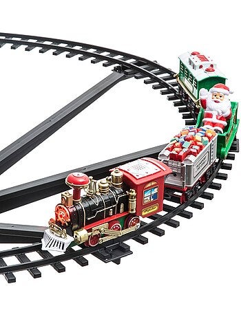 Train de noël lumineux pour sapin 23 pièces musical à mouvement 1 led