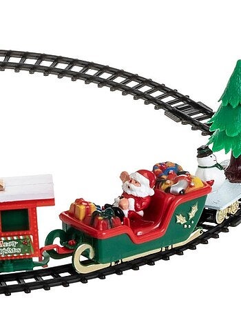 Train électrique looping 47 pièces village de Noël