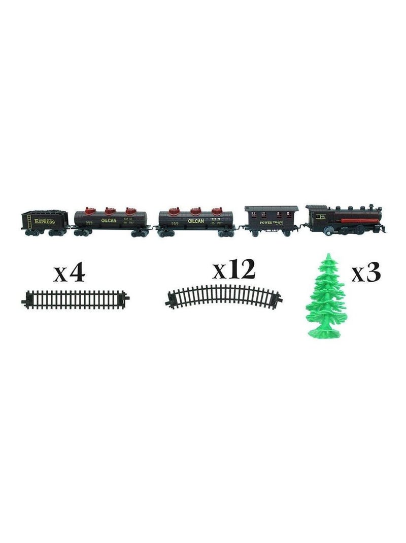 Train électrique 24 pièces du village de Noël Marron - Kiabi