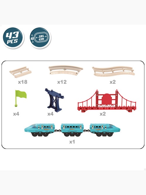 Train électrique jouet de 43 pièces avec son speed & go - Kiabi