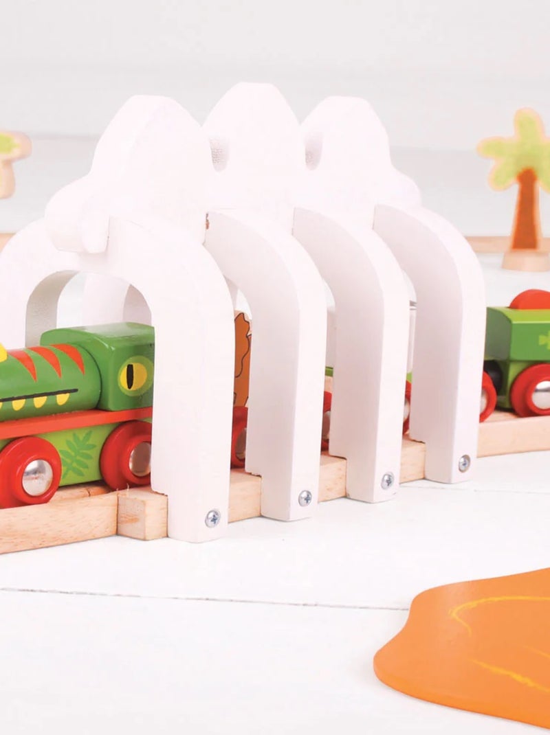 Train en bois Dinosaure Vert - Kiabi