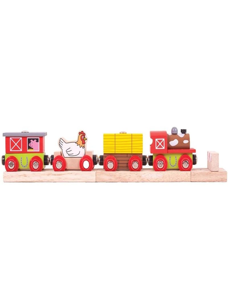 Train en bois Ferme Rouge - Kiabi