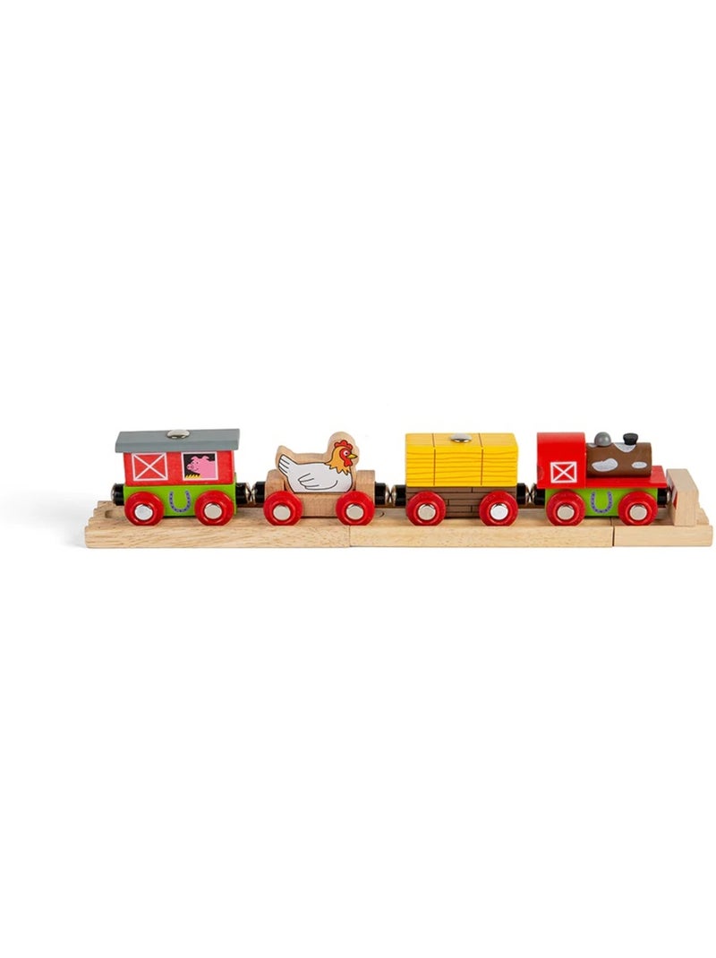 Train en bois Ferme Rouge - Kiabi