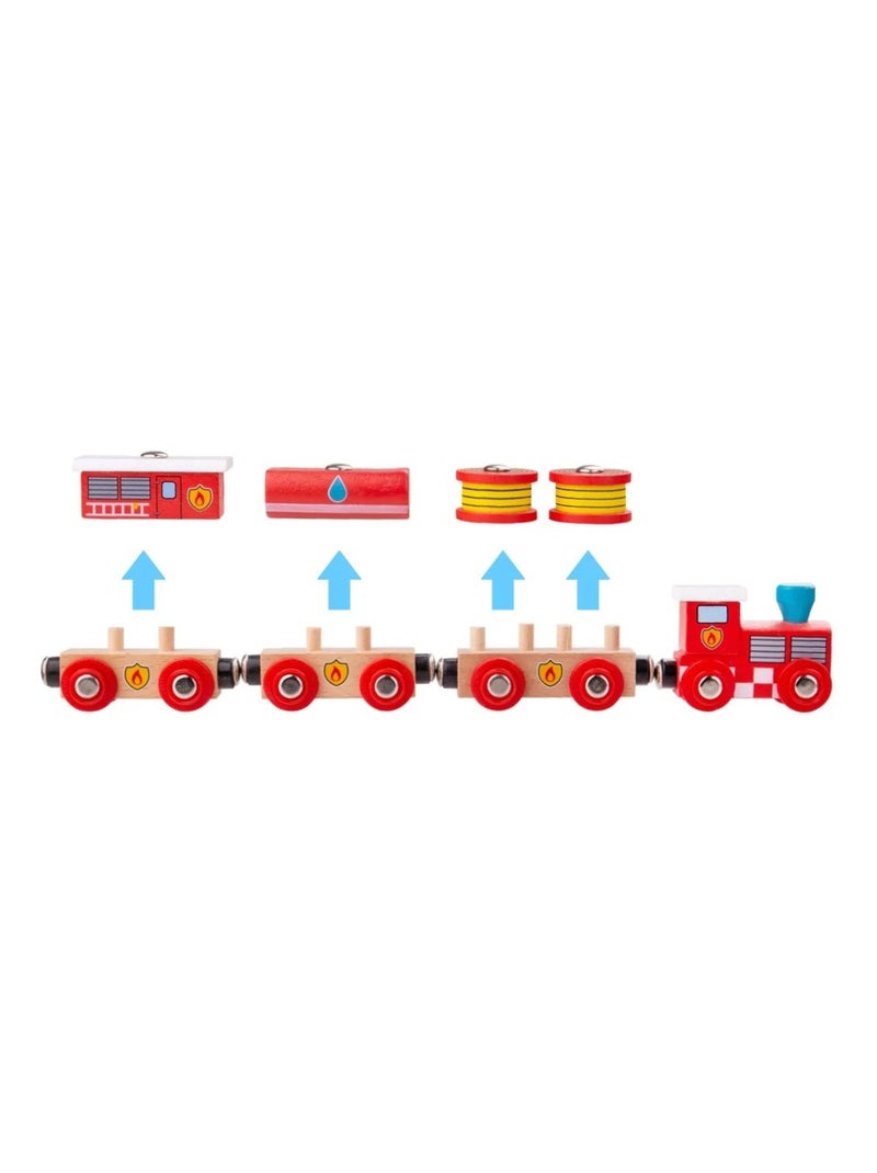 Train en bois Secours Incendie Rouge - Kiabi