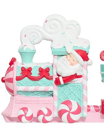 Train resine rose 37,5cm