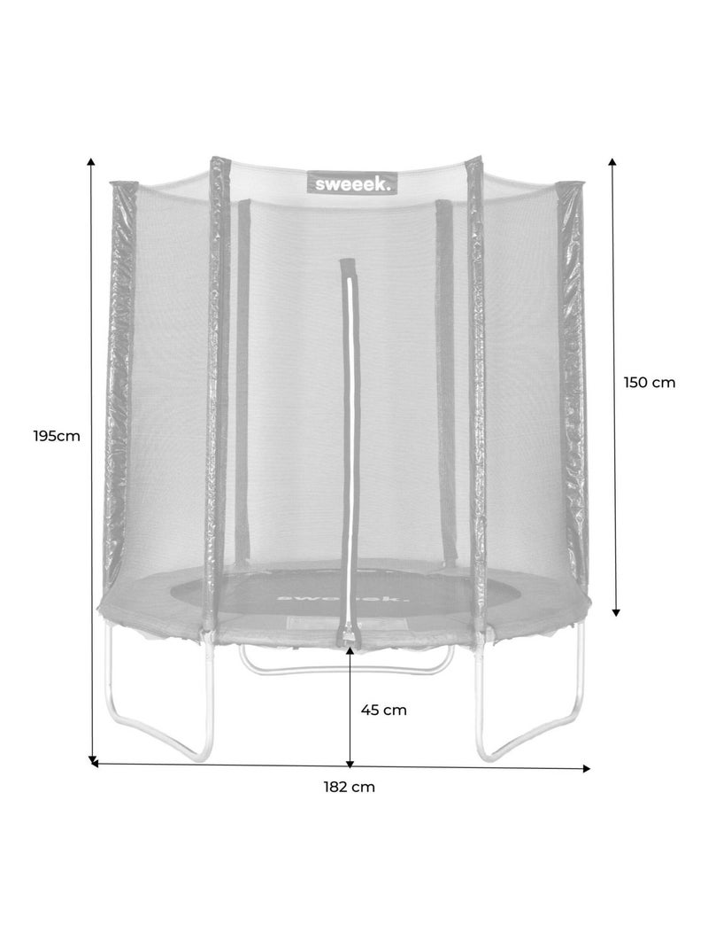 Trampoline 180cm filet protection Cassiopée Gris - Kiabi