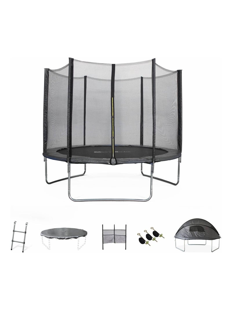 Trampoline 305cm avec pack d'accessoires + Tente de camping Gris - Kiabi