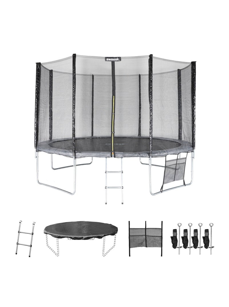 Trampoline 370cm avec pack d'accessoires Gris - Kiabi