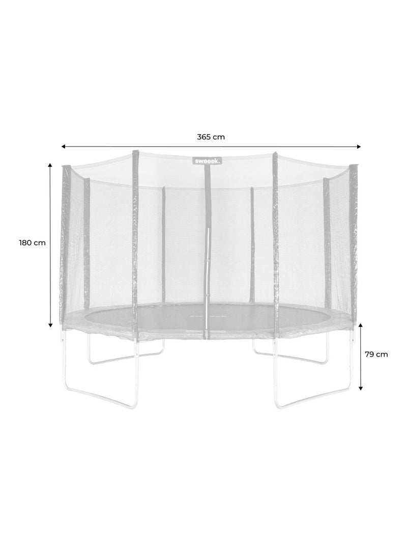 Trampoline 370cm filet protection Saturne Gris - Kiabi