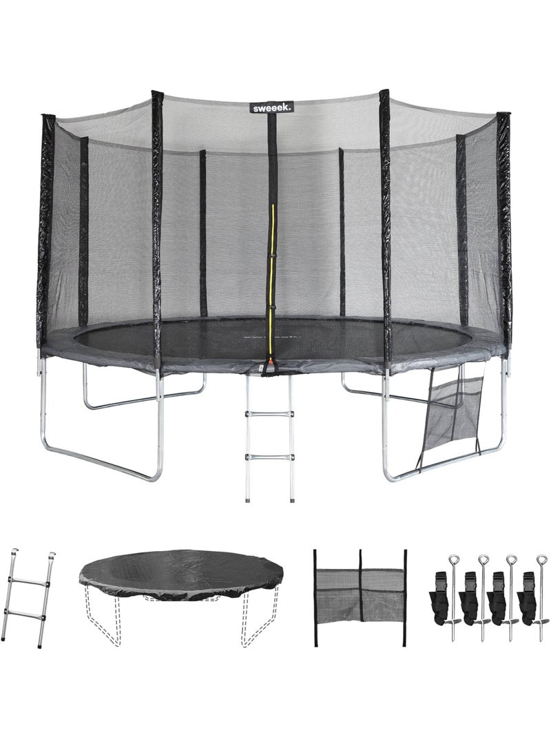 Trampoline 400cm avec pack d'accessoires Gris - Kiabi