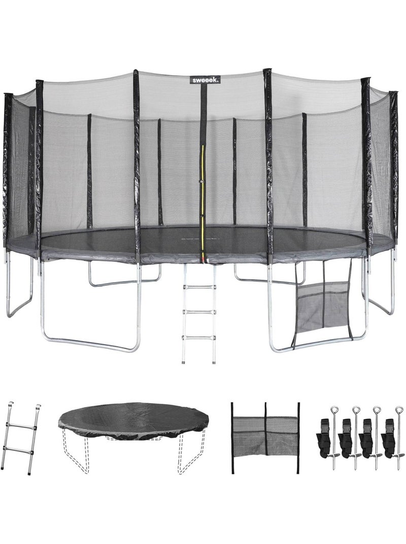 Trampoline 490cm avec pack d'accessoires Gris - Kiabi
