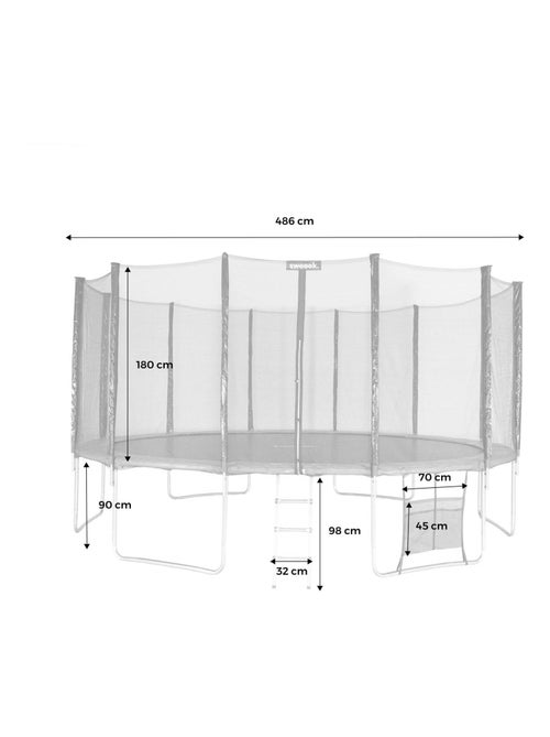 Trampoline 490cm avec pack d'accessoires - Kiabi