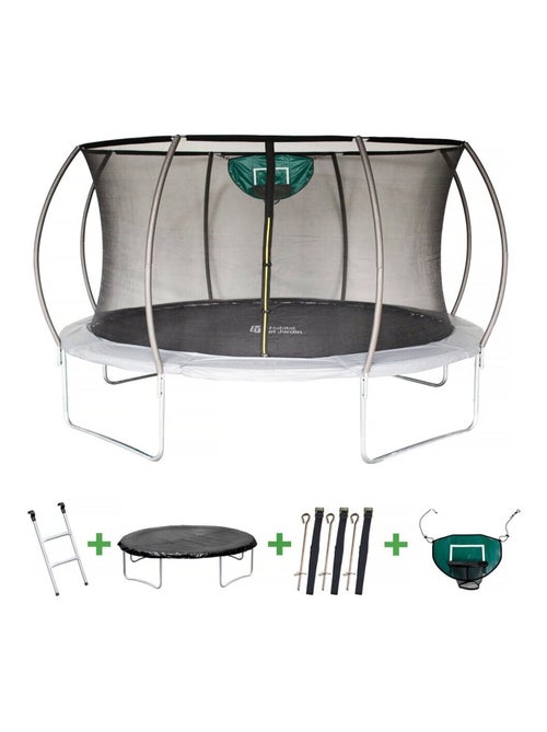 Trampoline avec filet intérieur "jumper" - Ø 4,25 m - Gris - Kiabi