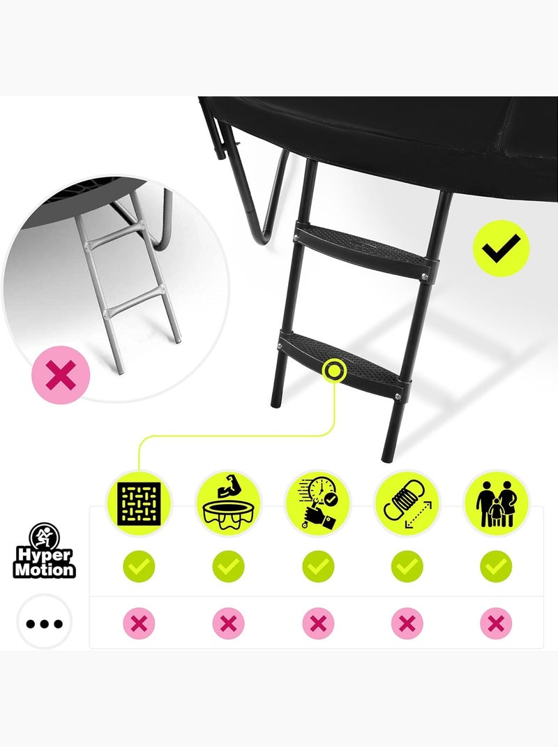 Trampoline de jardin avec filet et échelle 366cm HyperMotion Noir - Kiabi