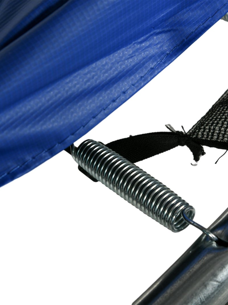 Trampoline d'extérieur Ø 180 cm avec filet de sécurité, poteaux rembourrés et échelle Bleu Bleu - Kiabi