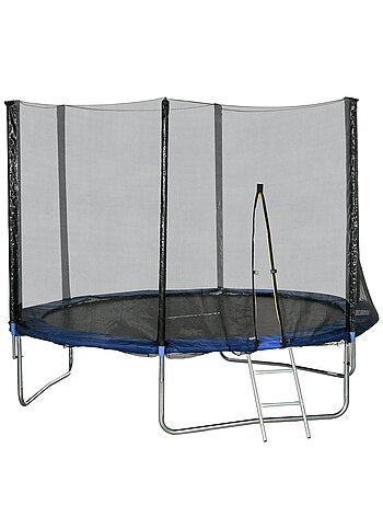 Trampoline d'extérieur Ø 305 cm avec filet de sécurité, poteaux rembourrés et échelle