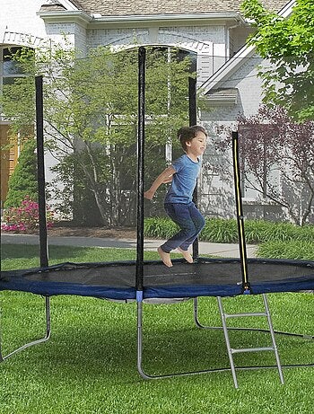 Trampoline d'extérieur Ø 305 cm avec filet de sécurité, poteaux rembourrés et échelle