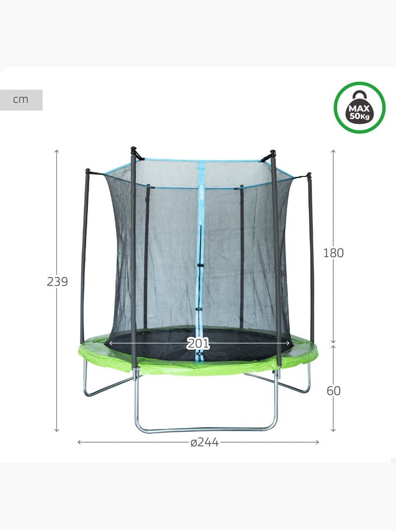 Trampoline d'extérieur pour enfants ø201 cm aktive Bleu Vert Noir - Kiabi